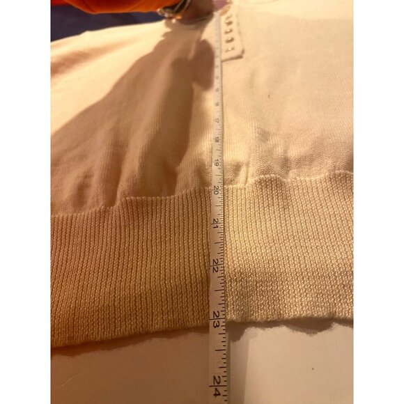 Vintage Yarn Works 90s Bishop Sleeve Button Front Ivory Sweater Women's M - Picture 5 of 5